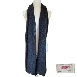 Sisley MADE IN ITALY 🇮🇹 WOOL SCARF 😻 Dark Gray